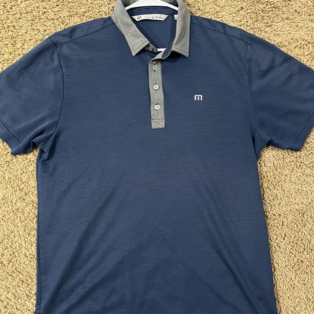 Travis Mathew Navy and Gray Golf Polo Shirt